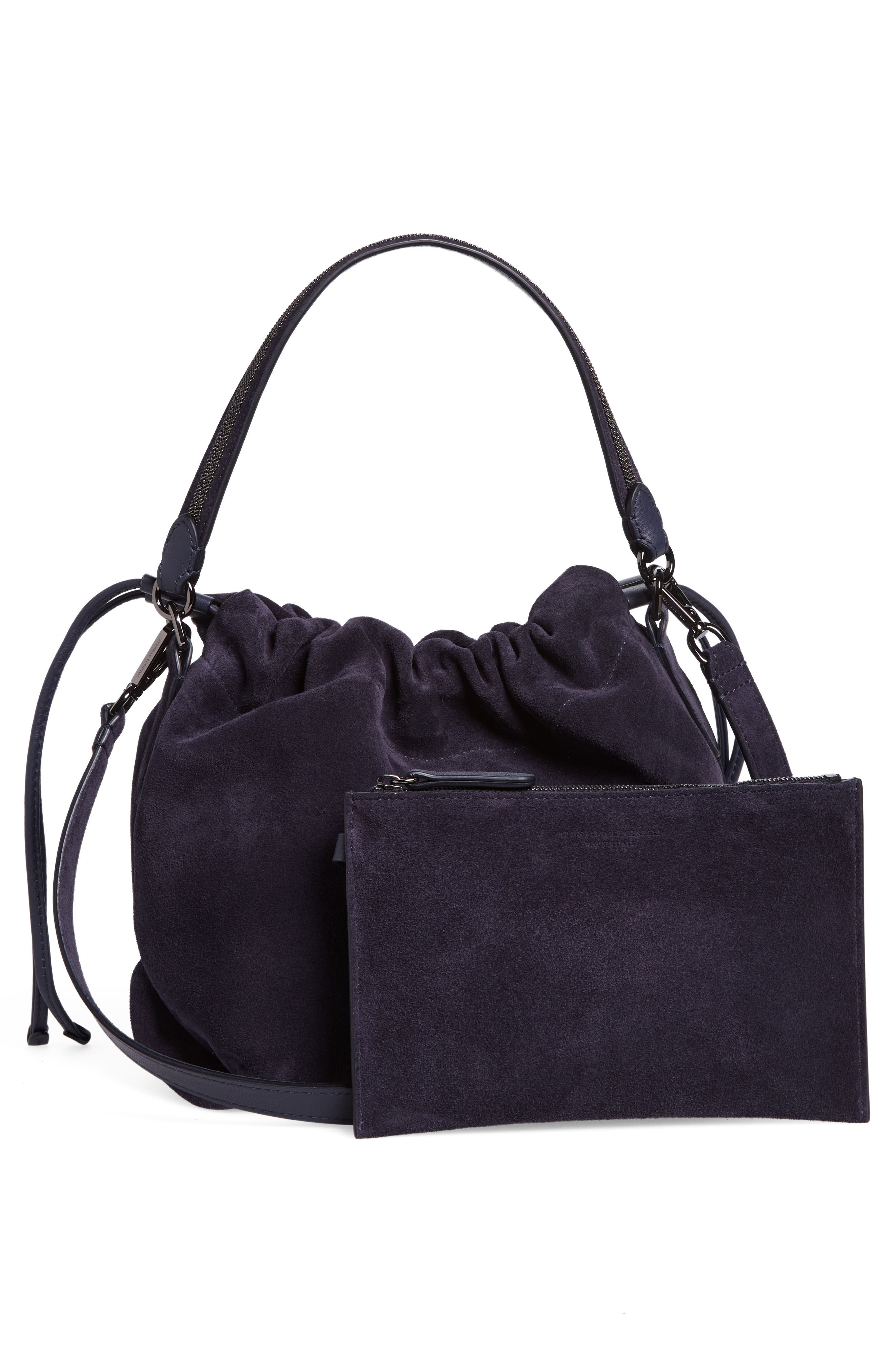 Brunello Cucinelli Suede Bucket Bag, Alternate, color, 