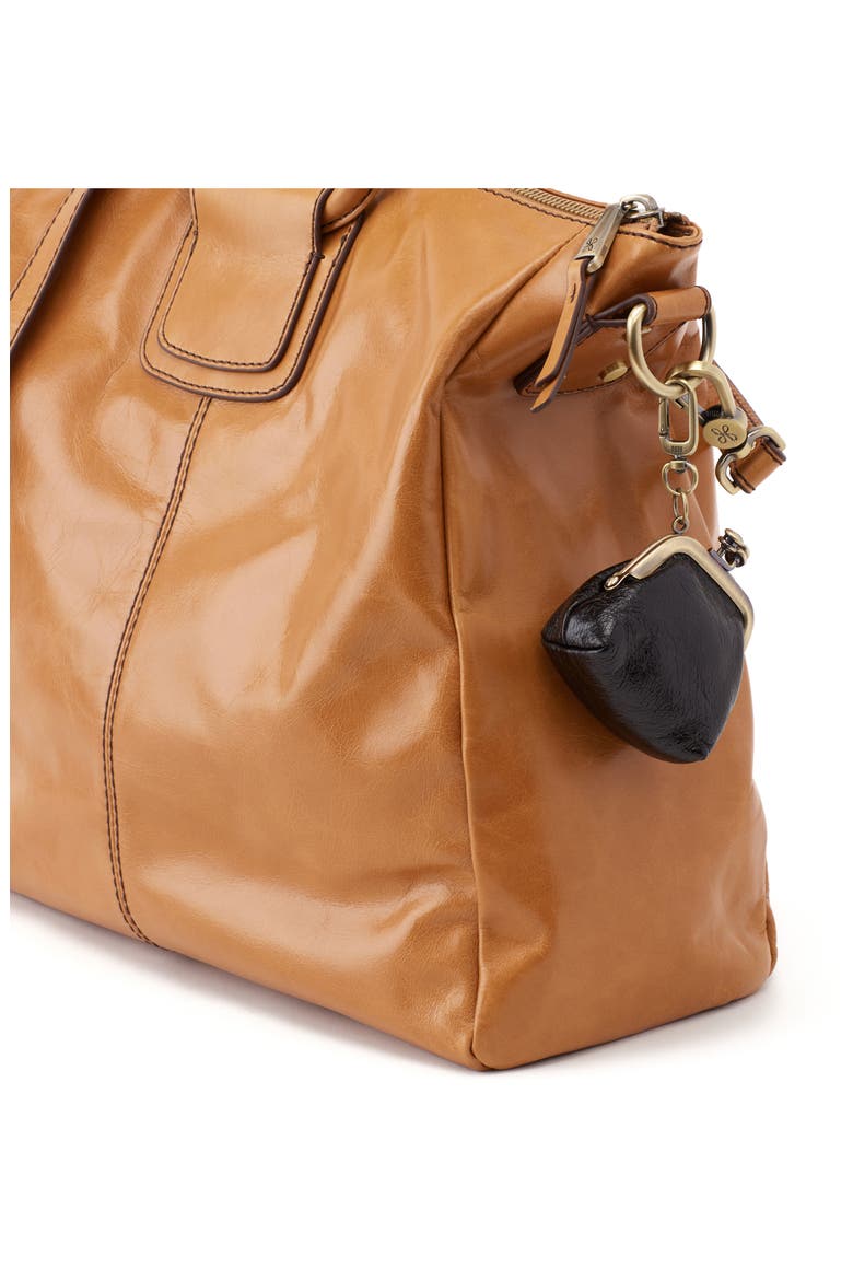 Run Clip Frame Leather Pouch, Alternate, color, BLACK