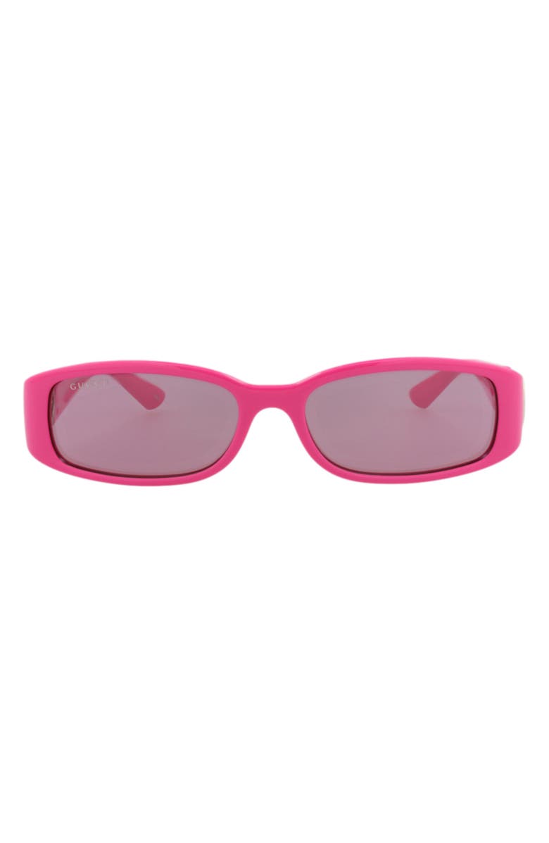 Gucci 54mm Rectangular Sunglasses, Main, color, Fuchsia Fuchsia Pink