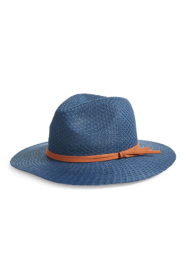Packable Panama Hat, Main, color, BLUE COMBO