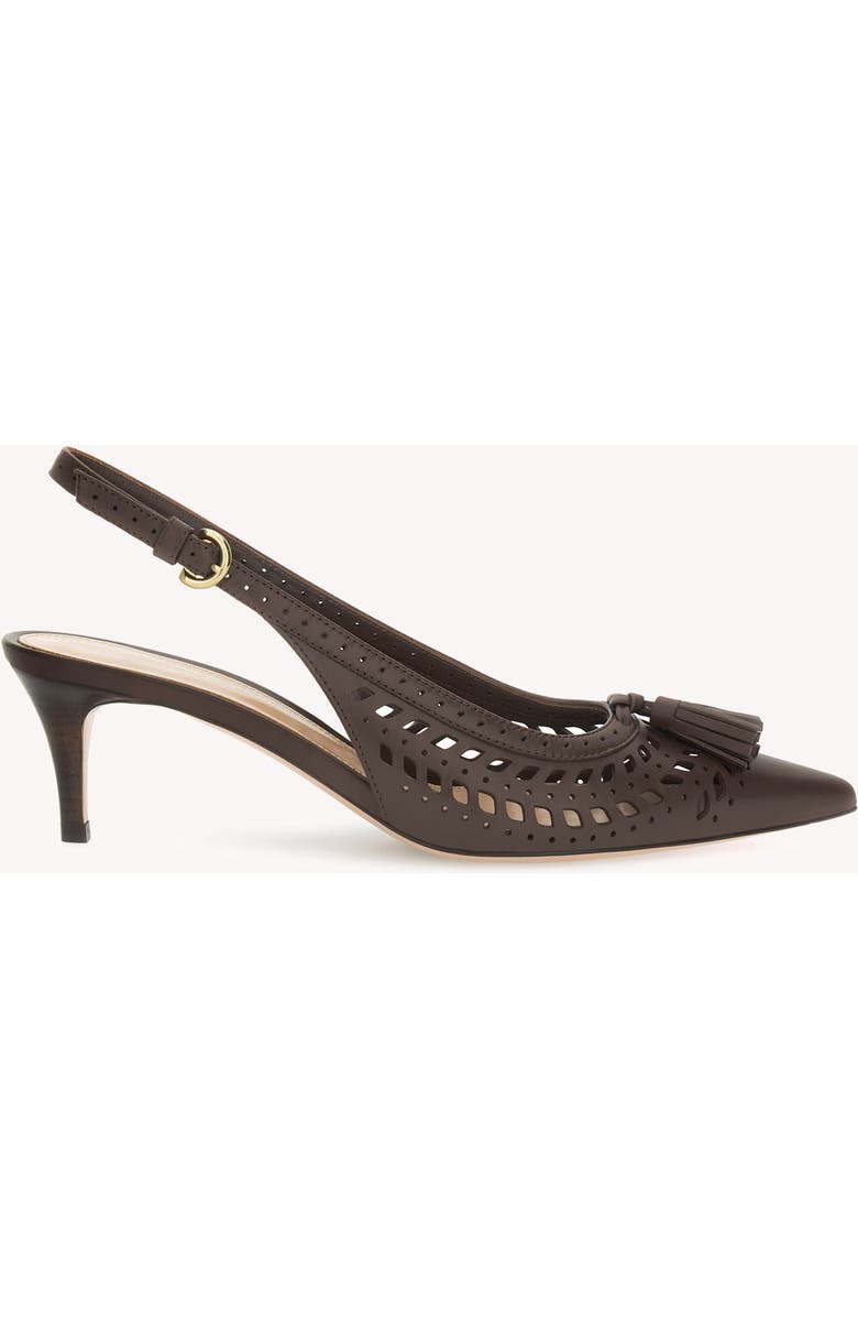 Gianvito Rossi Fes Sling Slingback, Main, color, Brown Calf Leather