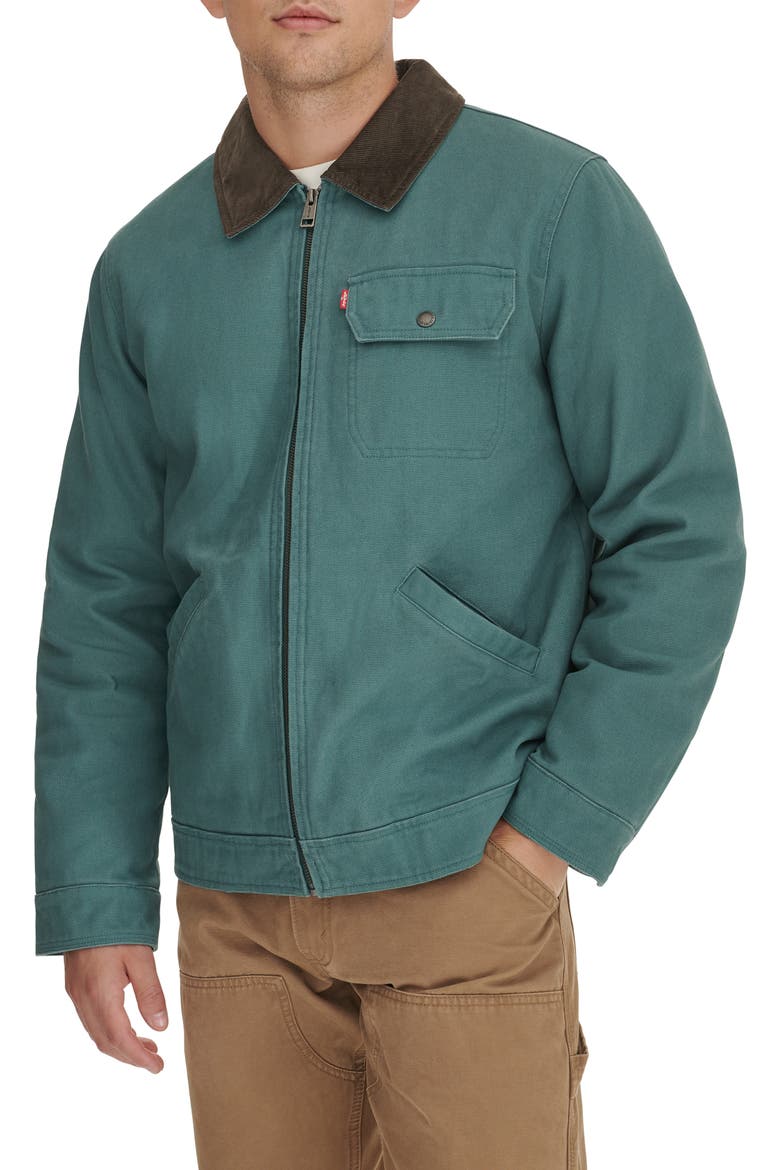 Corduroy Collar Workwear Jacket, Alternate, color, ATLANTIS