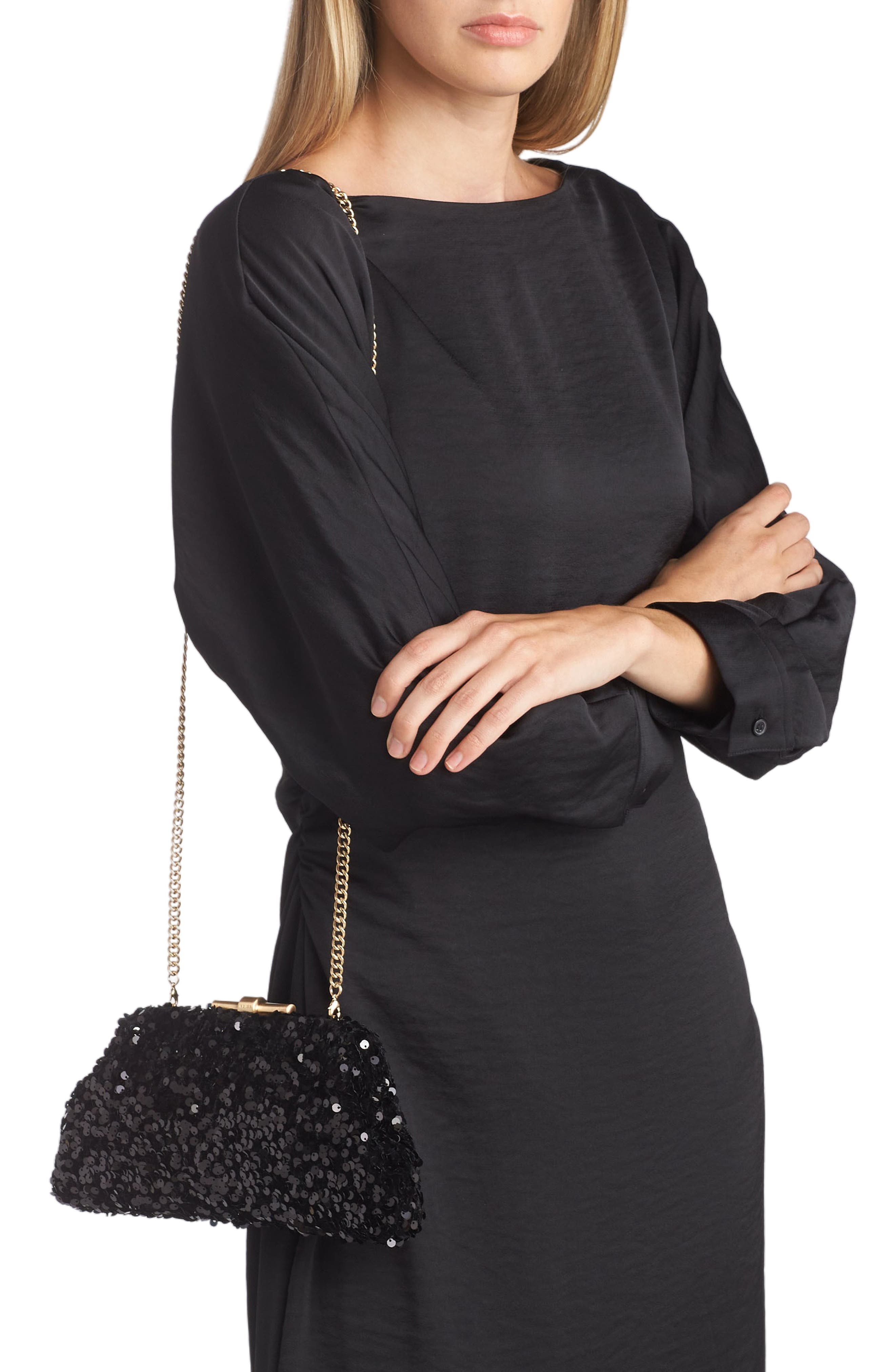 Reiss Adaline Sequin Clutch, Alternate, color, 