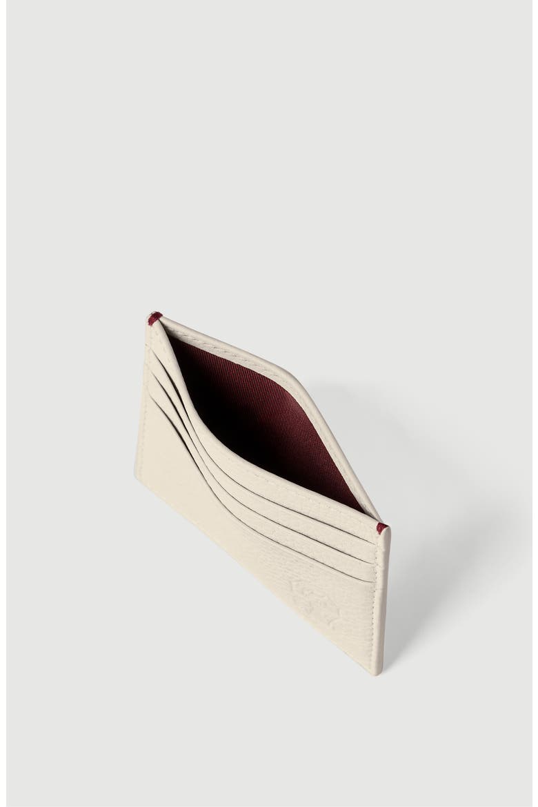 Fine grain calfskin card holder, Alternate, color, Chalk