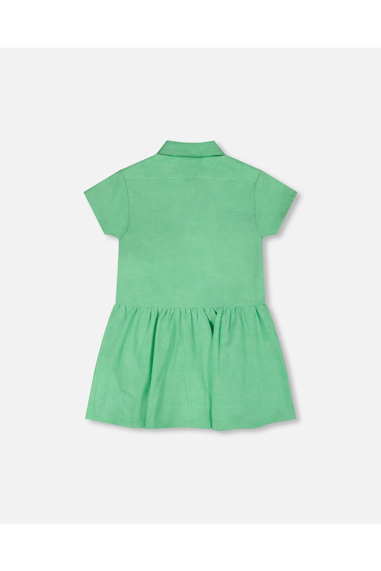 Embroidery Cotton Short Sleeve Shirt Dress, Alternate, color, Green