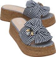 Prologue Shoes Shara Braided Bow & Bee Buckle Platform Sandal