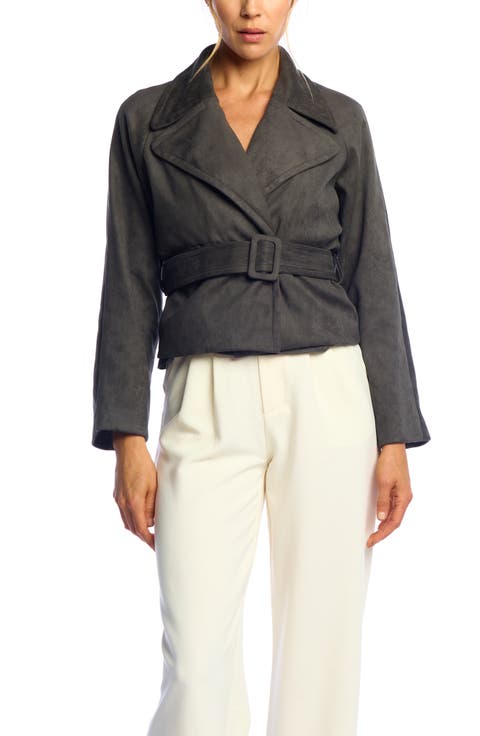 Lake Faux Suede Belted Jacket