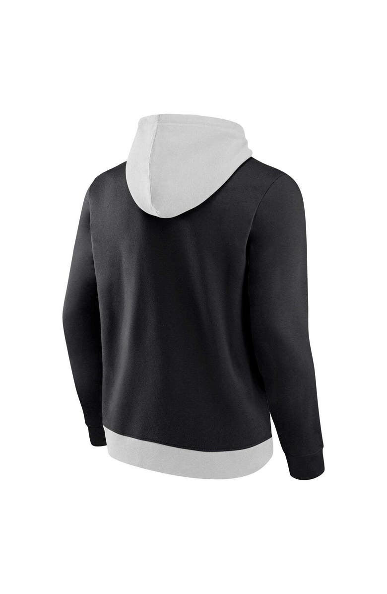 FANATICS Men's Fanatics Branded Gray/Black Brooklyn Nets Arctic Colorblock Pullover Hoodie, Alternate, color, 