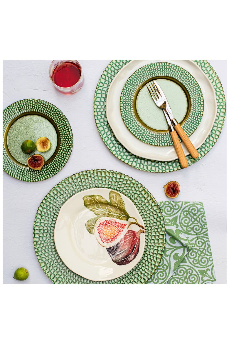 Pelli Glass Green Salad Plate, Alternate, color, GREEN