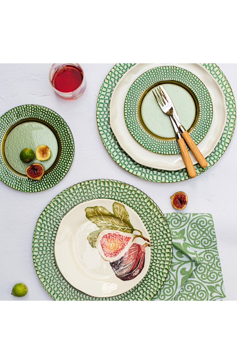 VIETRI Pelli Glass Green Salad Plate, Alternate, color, Green