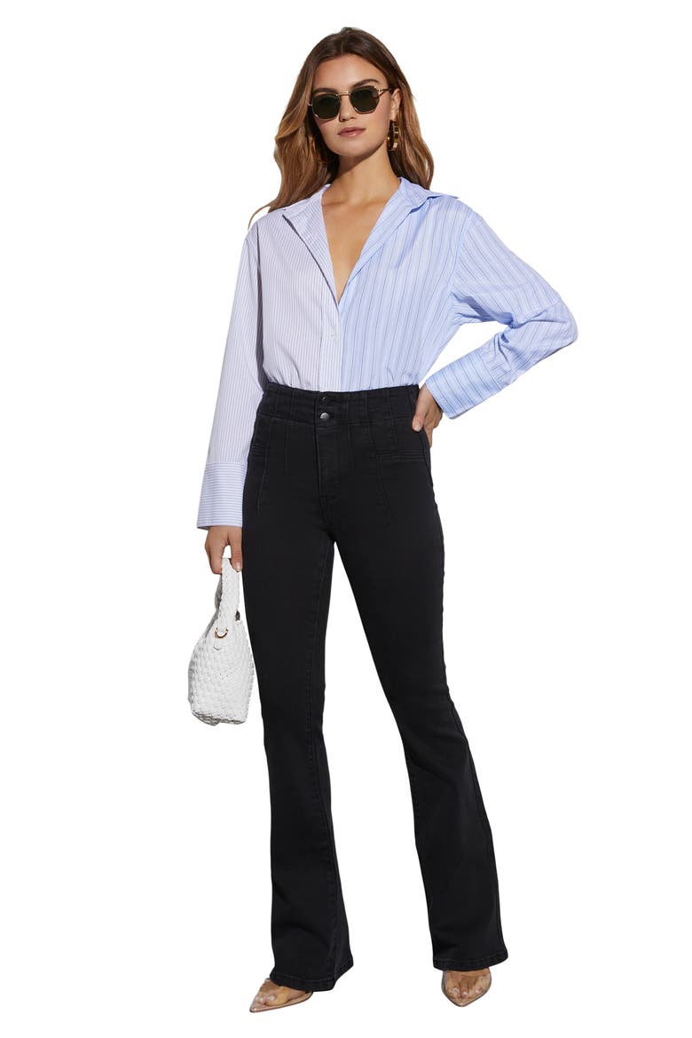 Dorian Ultrahigh Waist Bootcut Jeans, Alternate, color, BLACK