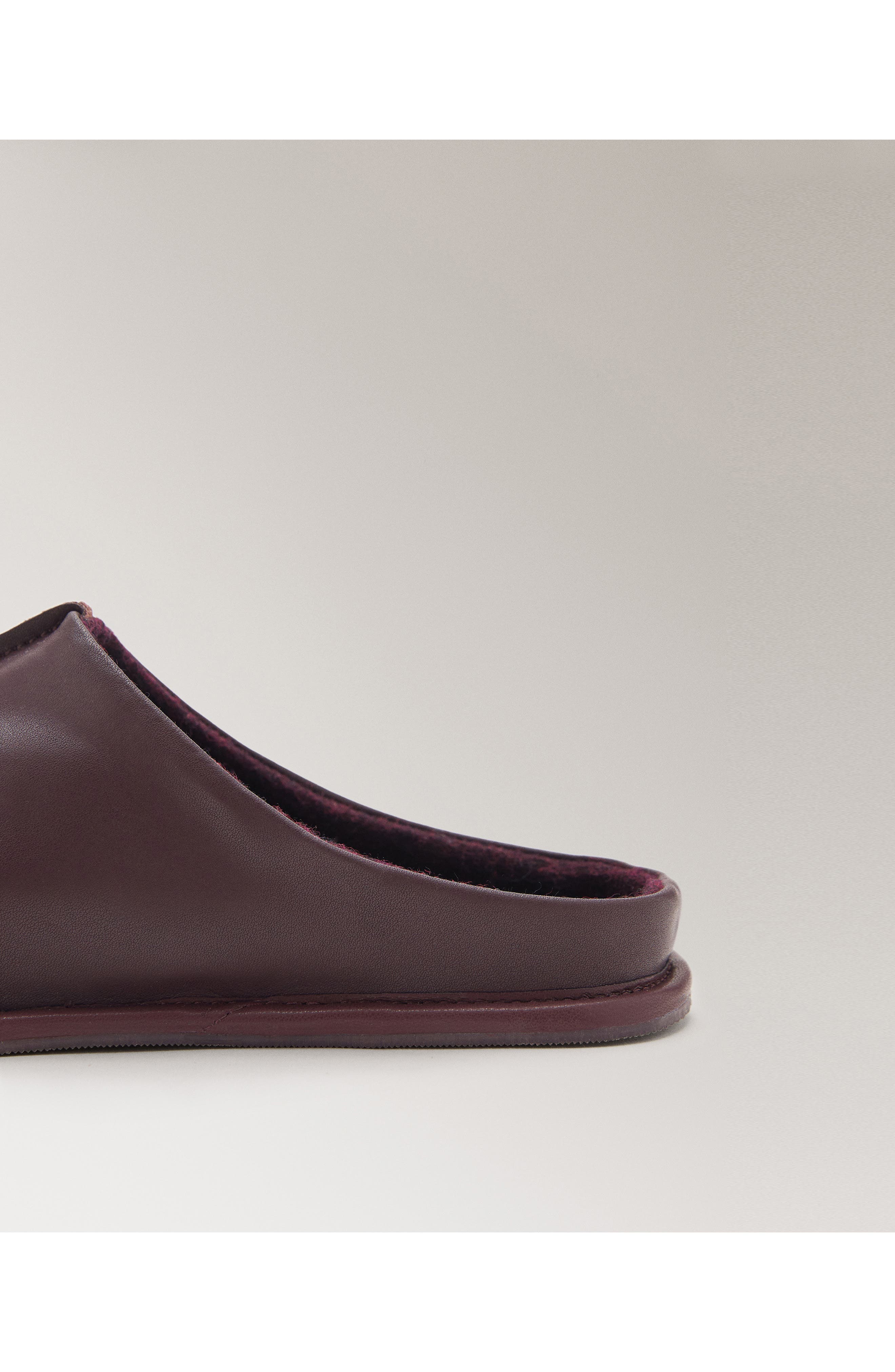 MANGO Leather Clog, Alternate, color, Blackberry