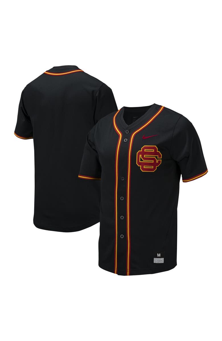 Nike Men's Nike Black USC Trojans Replica Full-Button Baseball Jersey, Alternate, color, 