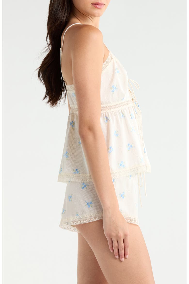 Noreen Tie Front Pajama Camisole, Alternate, color, PRINT ECRU BACKGR