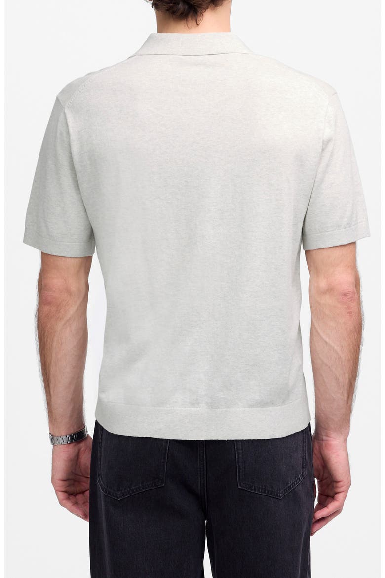 Heathered Three-Button Polo Sweater, Alternate, color, HEATHER OAT