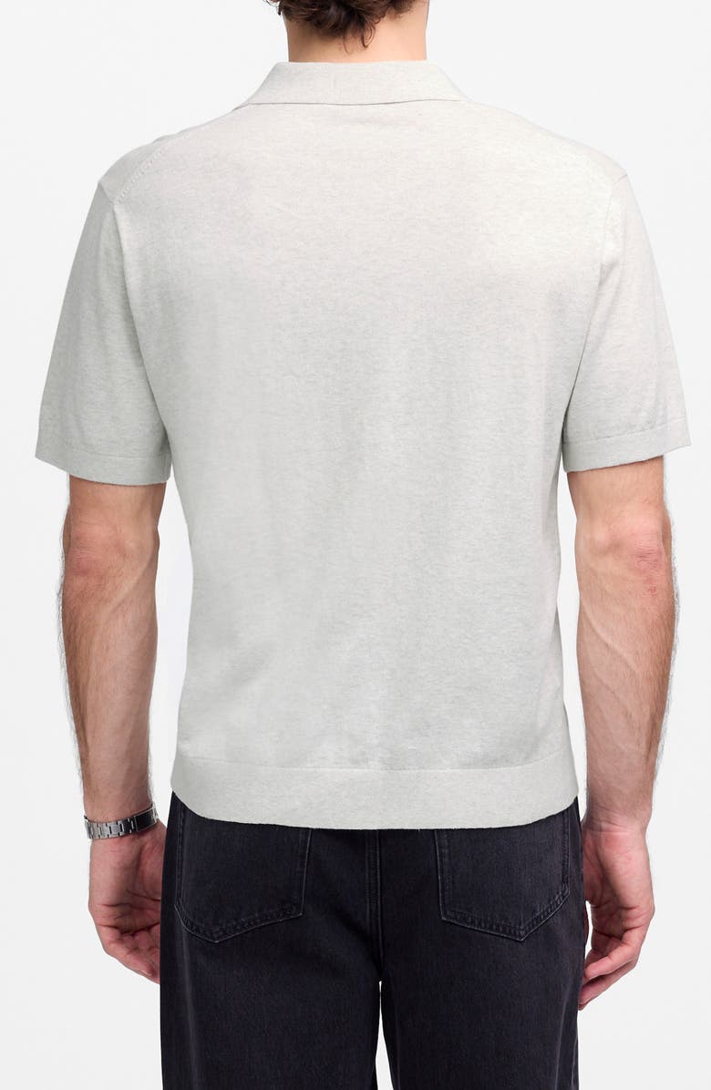 Madewell Heathered Three-Button Polo Sweater, Alternate, color, Heather Oat