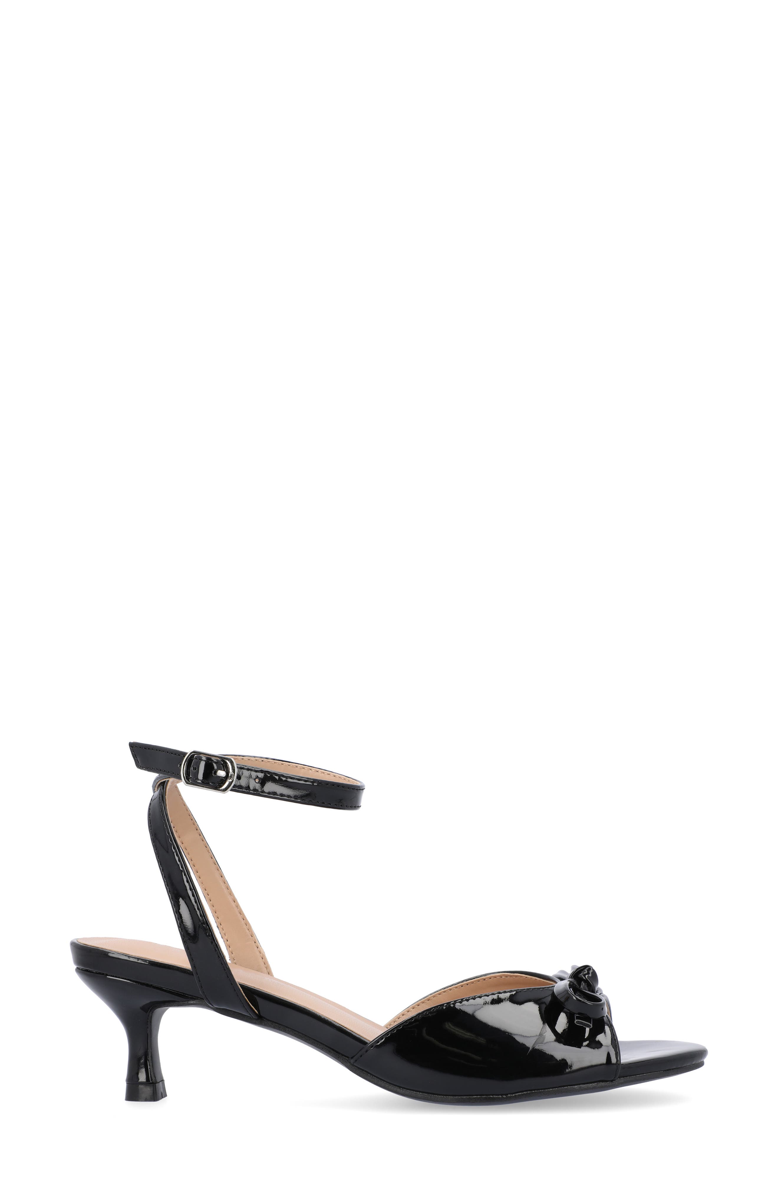 Journee Collection Jennifer Bow Ankle Strap Sandal, Alternate, color, Black