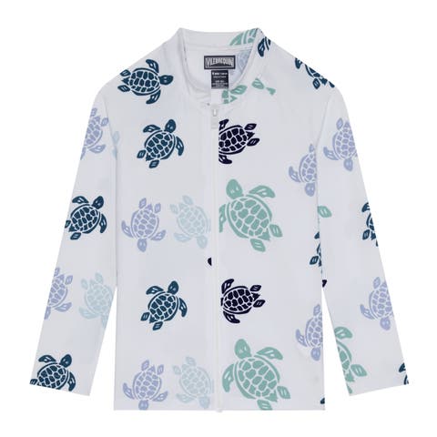 Boys Zipped Long Sleeves Rashguard Tortues Multicolores