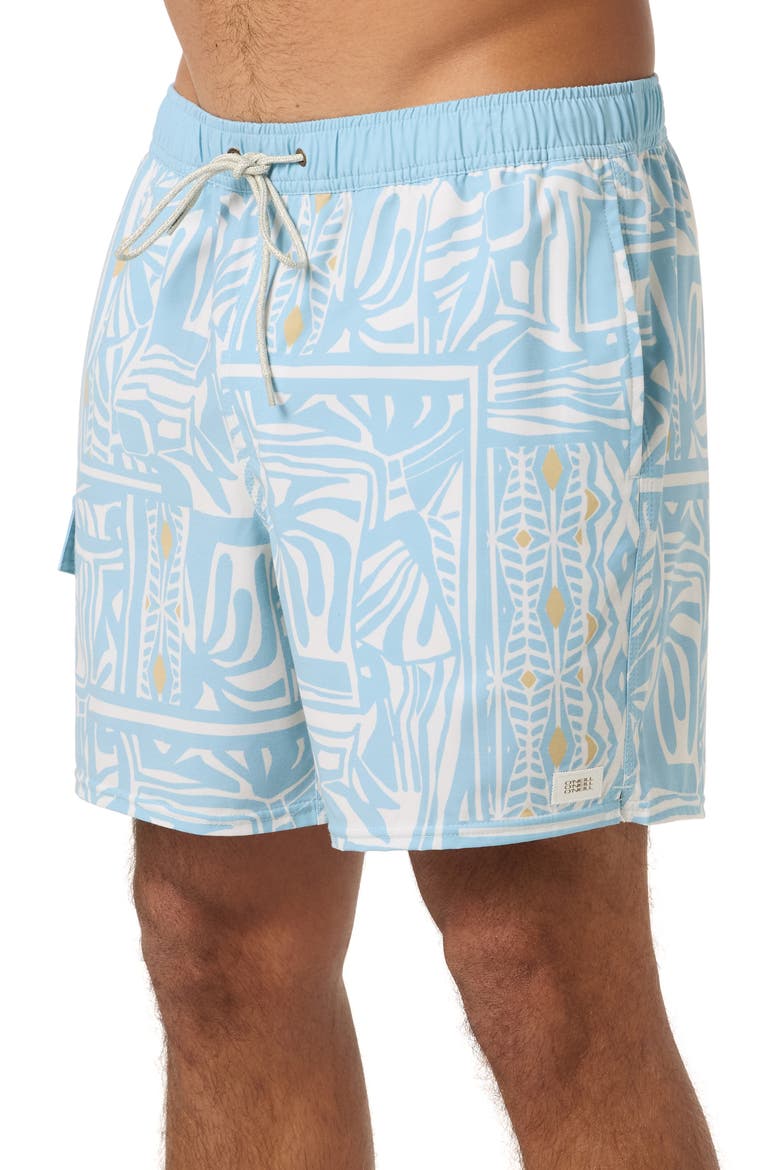 Hermosa Retro Swim Trunks, Alternate, color, CREAM