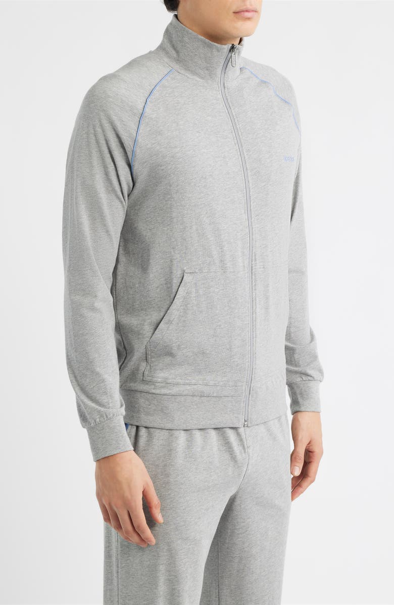 BOSS Mix Match Stretch Cotton Zip Jacket, Alternate, color, Medium Grey