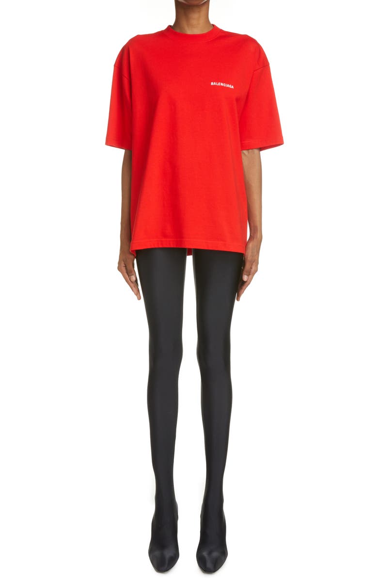 Balenciaga Oversize Logo Graphic Tee, Main, color, 