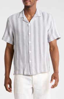 Relaxed Fit Stripe Camp Shirt