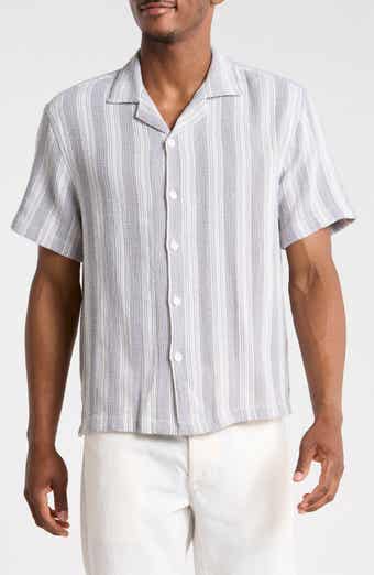 Relaxed Fit Stripe Camp Shirt