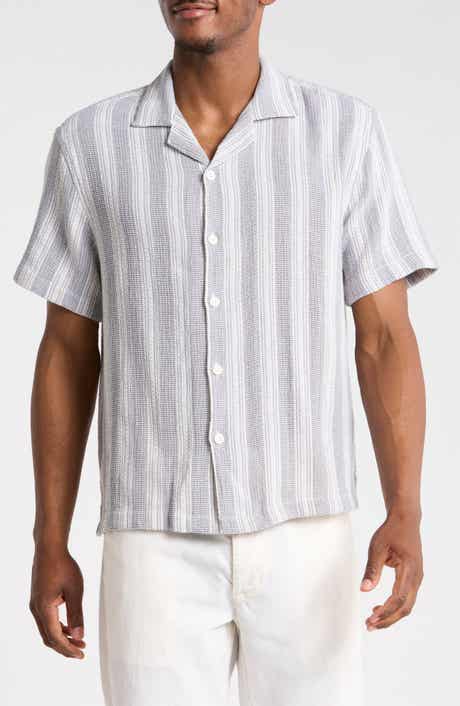 Relaxed Fit Stripe Camp Shirt