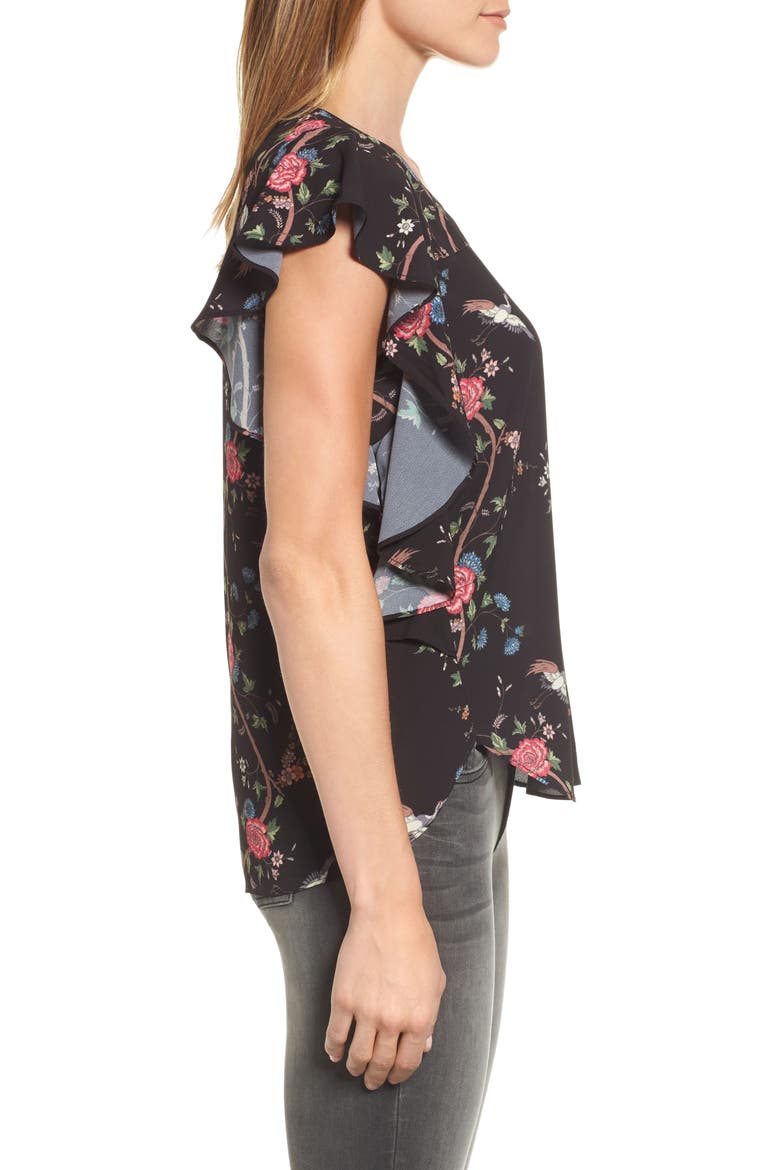 Ruffle Top, Alternate, color, BLACK MULTICOLOR FLORAL