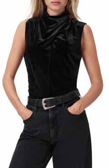AllSaints Tia Twist Neck Velvet Tank