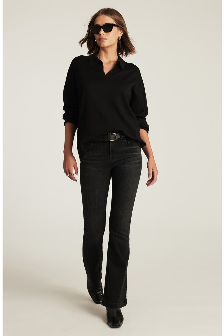 Wool Polo Sweater, Alternate, color, BLACK