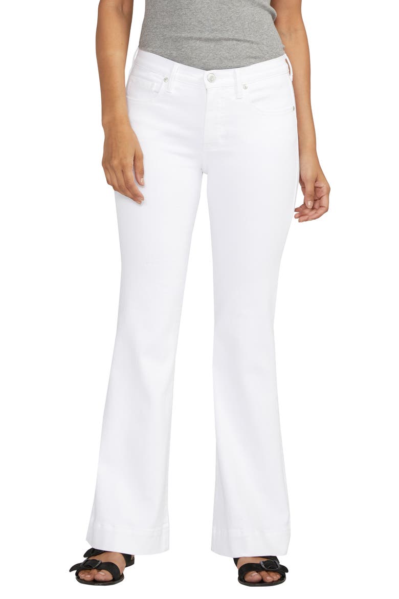 Kait Flare Hem Jeans, Main, color, WHITE