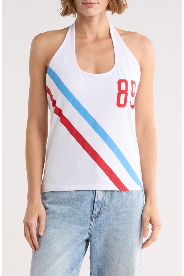 89 Graphic Halter Tank, Main, color, WHITE