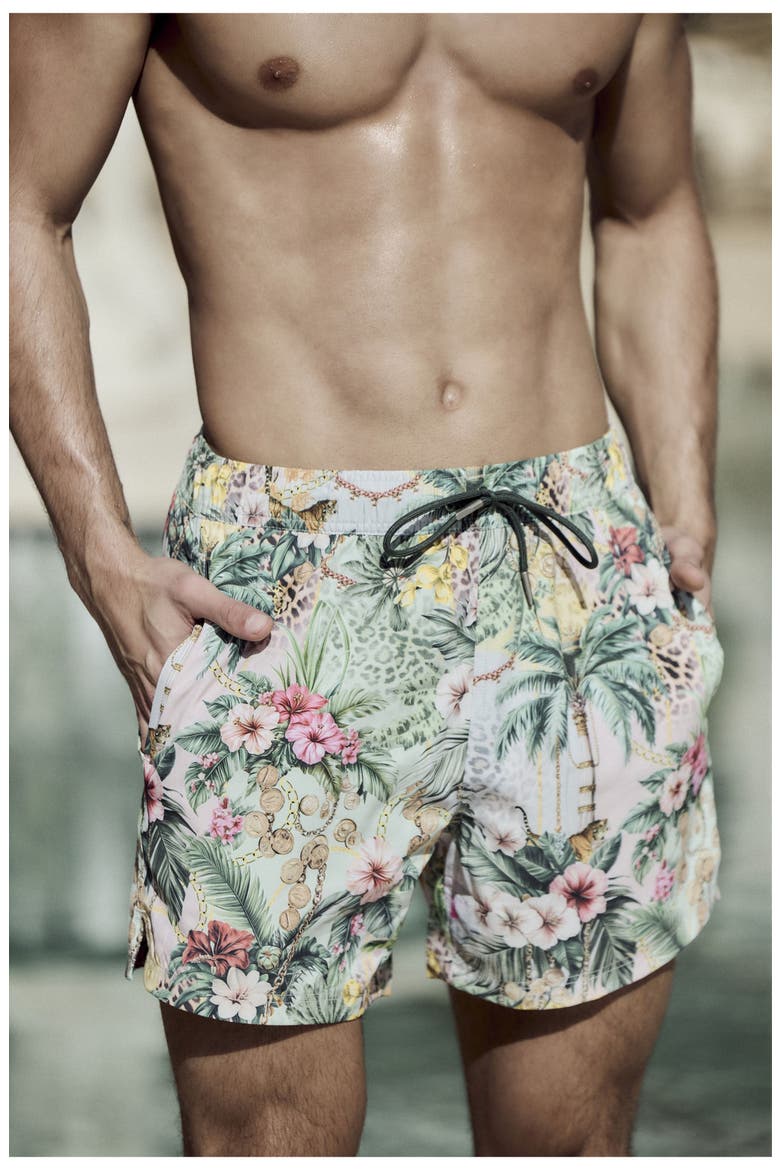 Jungle Treasure 5" Swim Trunks Swimsuit, Alternate, color, Multi-Jungle