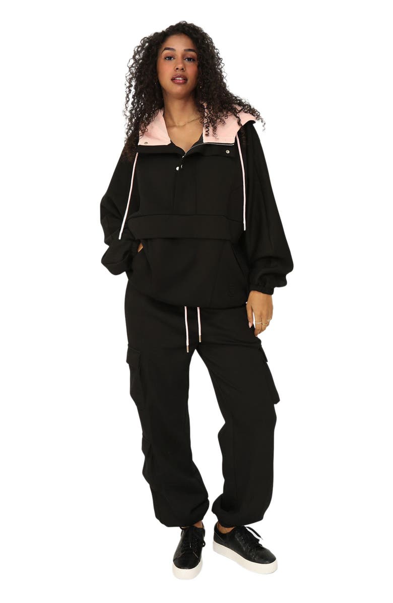 Belle & Bloom Best Of Me Panelled Hoodie, Main, color, Black