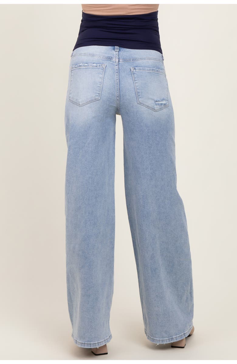 PinkBlush Lightly Distressed Wide Leg Maternity Jeans, Alternate, color,