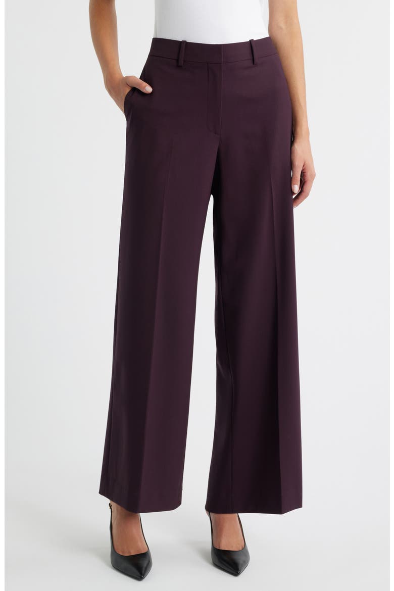 Stretch Wool Wide Leg Pants, Main, color, DARK IRIS - HAE