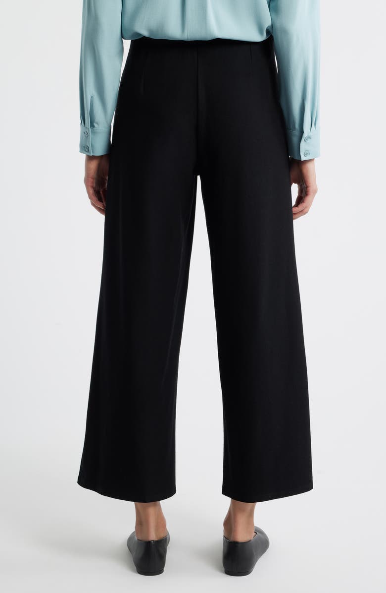 Eileen Fisher Ankle Wide Leg Pants, Alternate, color, Black