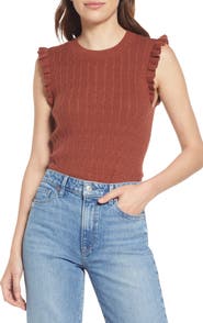 PAIGE Gardenia Cotton Blend Sweater Tank