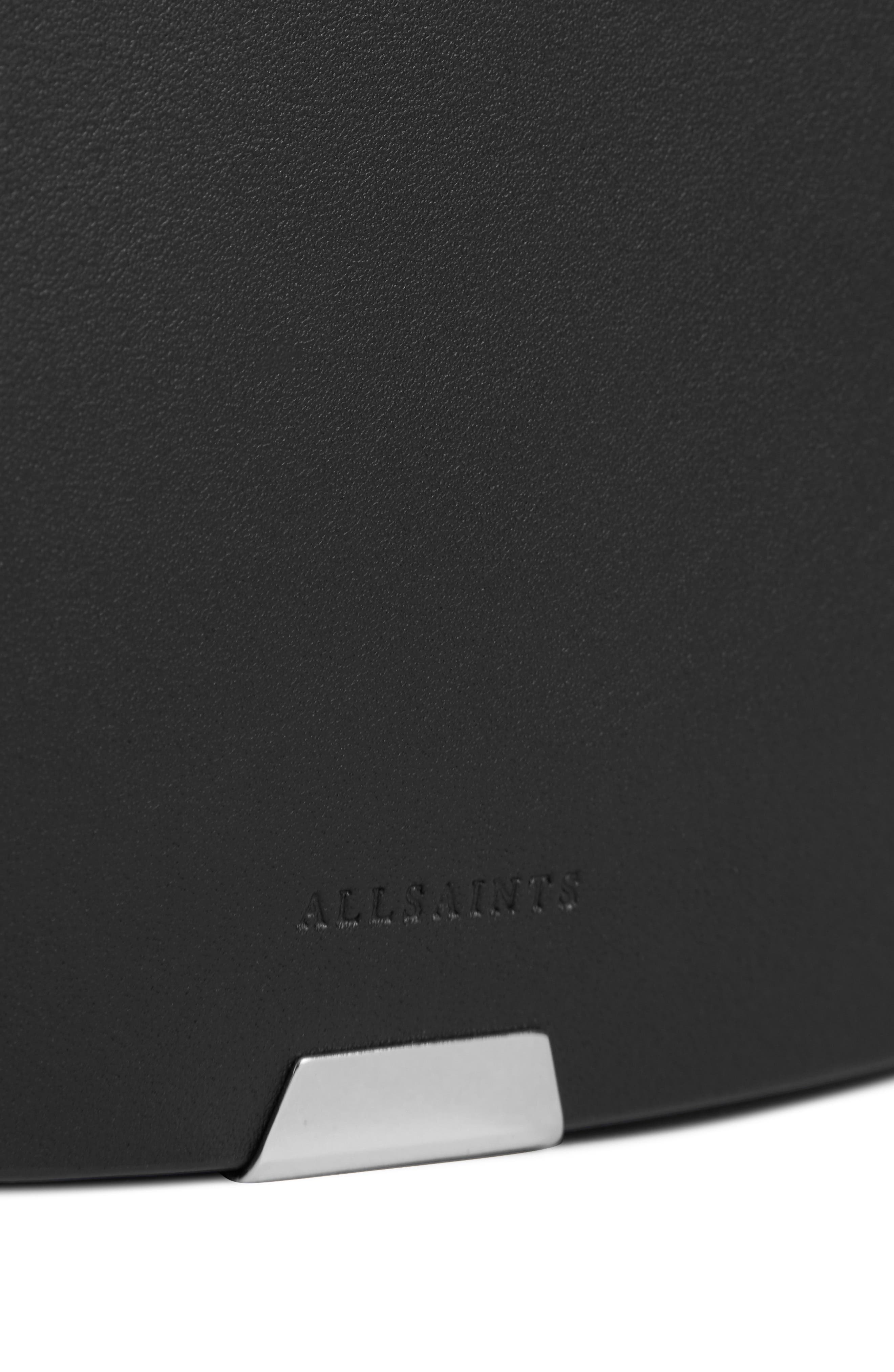 AllSaints Captain Round Leather Crossbody Bag, Alternate, color, 