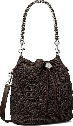 かごバッグ TORY BURCH RAFFIA T-MONOGRAM BUCKET BAG Tory Burch T Monogram Raffia Bucket Bag | Neiman Marcus