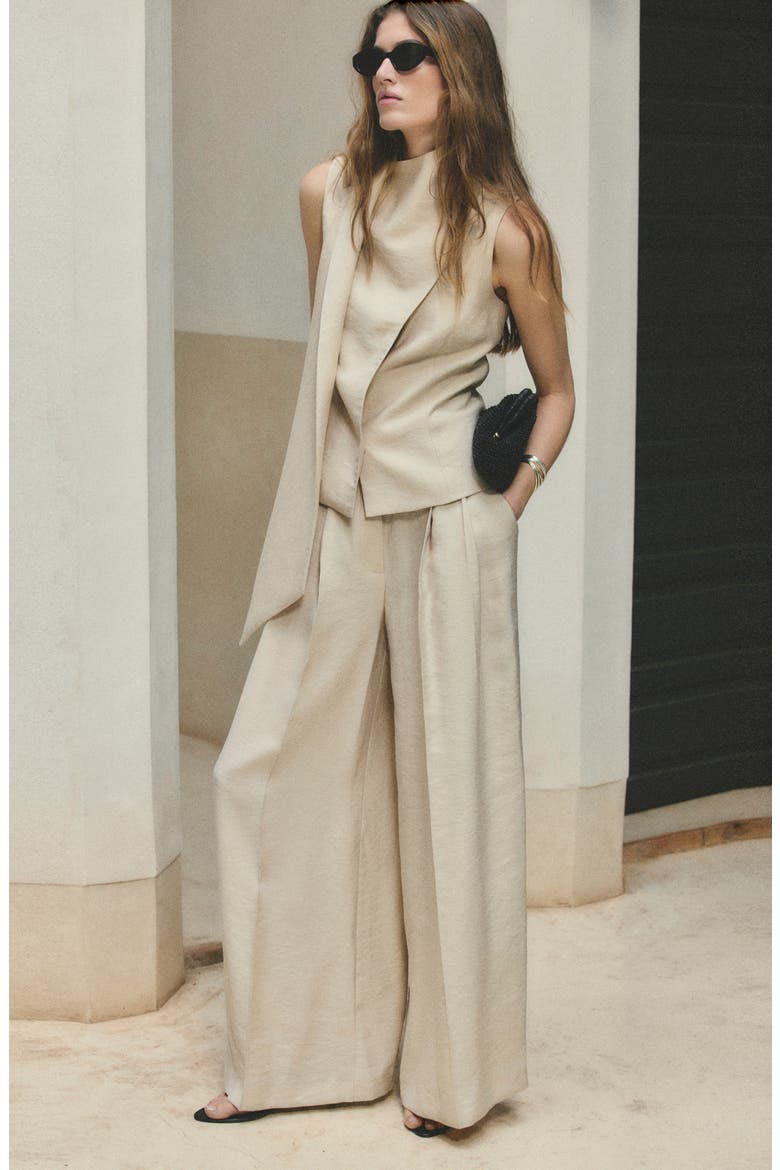 Wide Leg Lyocell Blend Pants, Alternate, color, LIGHT/ PASTEL GREY