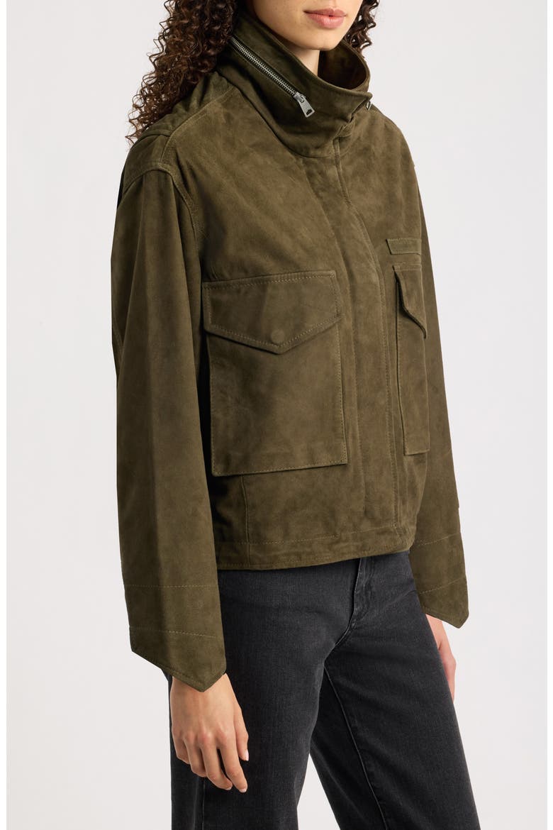 Clay Suede Jacket, Alternate, color, KHAKI GREEN