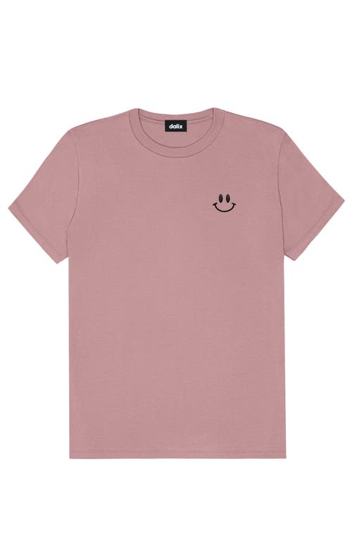 Dalix Smile Face Tee In Orchid Purple