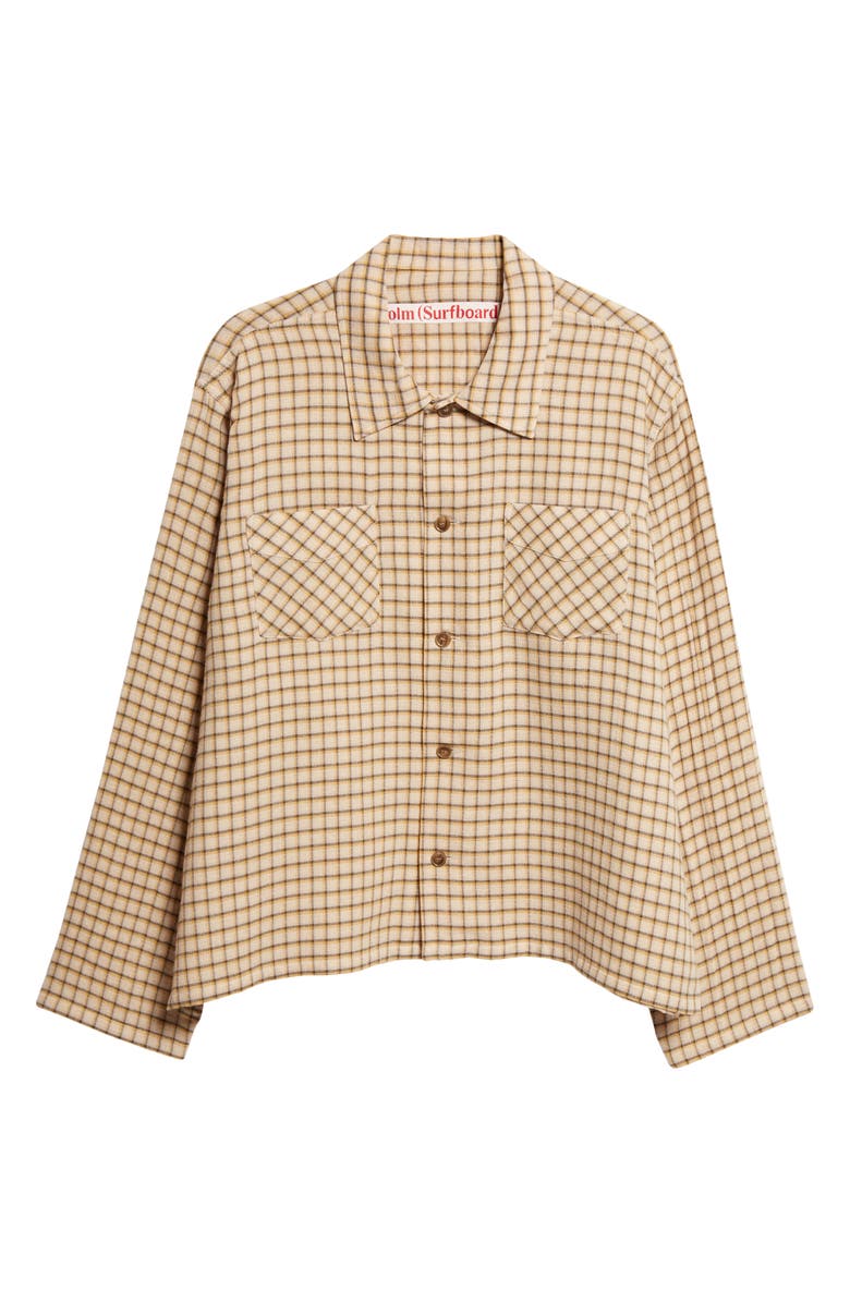 STOCKHOLM SURFBOARD CLUB Club Check Cotton Blend Overshirt, Main, color, Yellow Check