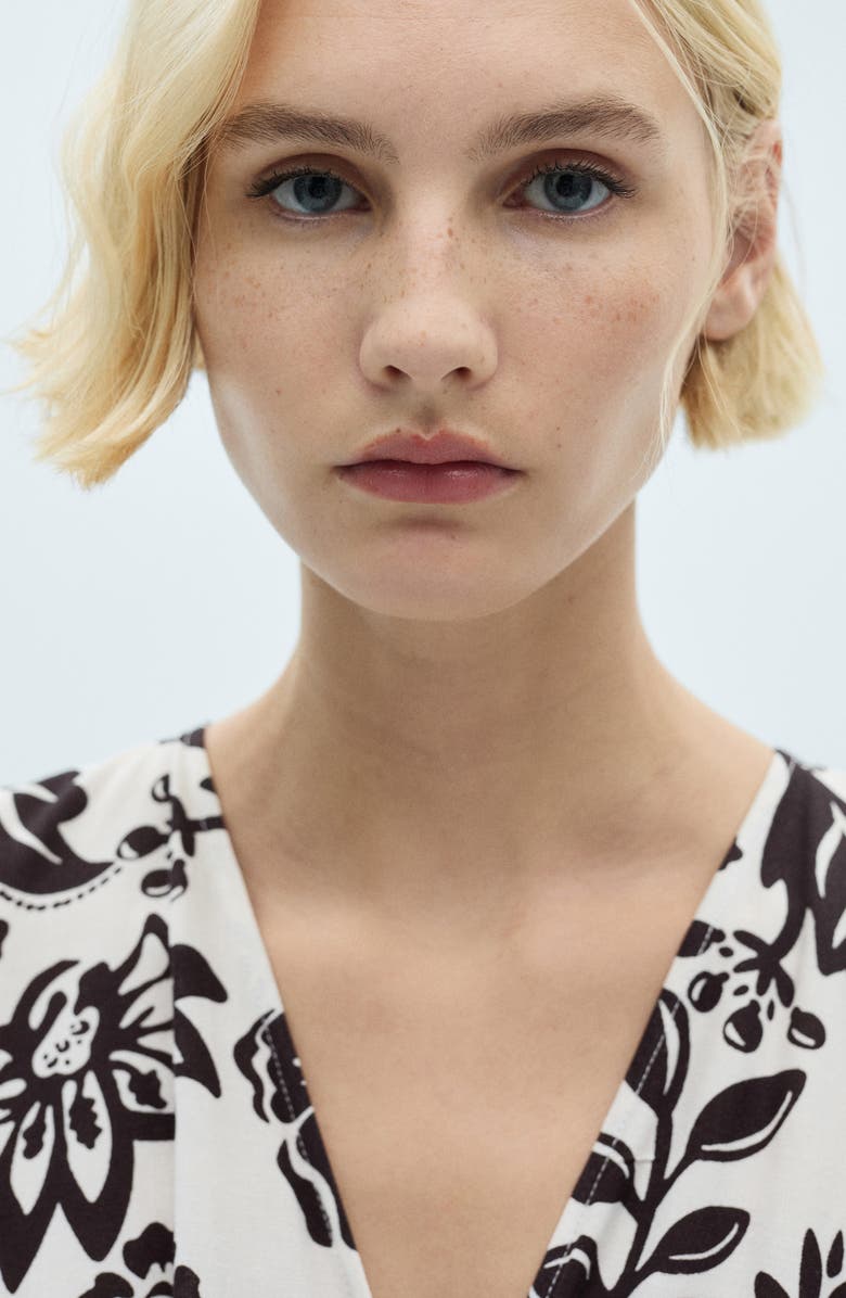 MANGO Floral Belted Jumpsuit, Alternate, color, White