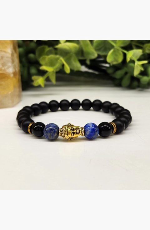 Buddha Obsidian Beaded Bracelet
