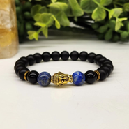 Humanist Beauty Buddha Obsidian Beaded Bracelet