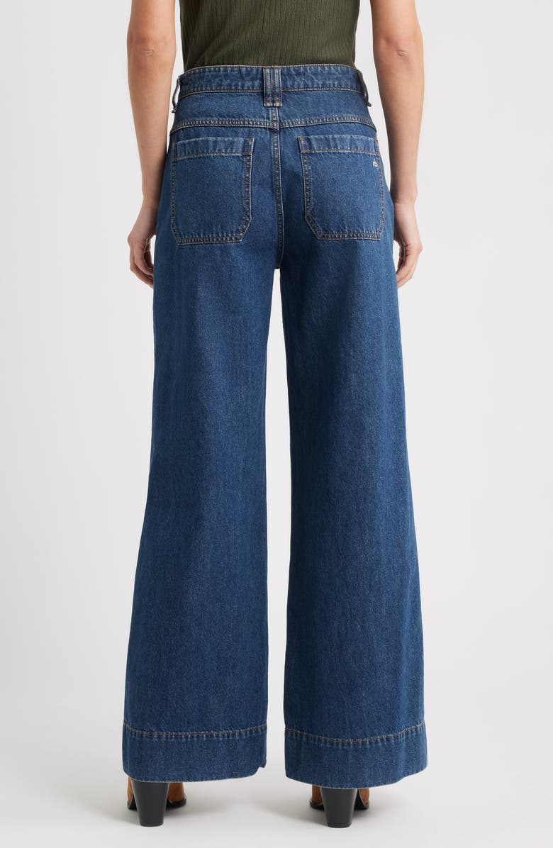 rag & bone Selah High Waist Wide Leg Jeans, Alternate, color, Kenme
