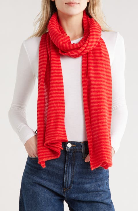 Stripe Wool Blend Scarf